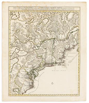 (AMERICAN NORTHEAST.) Nicolas Visscher. Nova Tabula Geographica Complectens Borealiorem Americae Partem.                                         